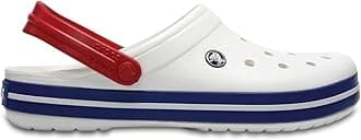 Crocs Unisex-Adult Crocband Clog, White/Blue Jean, 6 Women/4 Men