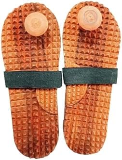 EKIN Brown Wooden acupressure Massager Slipper/Sandle For Men/Women/Childrens/blood pressure slippers for men