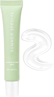 Summer Lip Butter Balm, Vegan Hydrating Lip Gloss Tube for Dry Cracked Lips, Non-Sticky Tinted Lip Care with Natural Oils, Long-Lasting Moisture & High Shine Finish - Mint [0.5 oz]