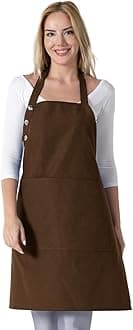 TOSHE Kitchen Apron Waterdrop Resistant Cotton Apron with adjustable Aprons f...