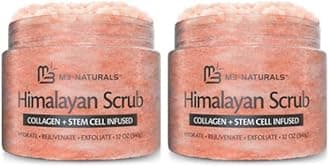 Himalayan Salt Scrub, Face, Foot, and Body Exfoliator with Collagen and Stem Cells Exfoliating Scrub for Toning, Cellulite, and Skin Care by M3 (Pack of 2)