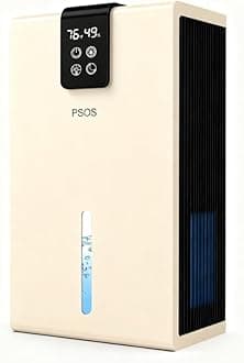 Dehumidifier, Dehumidifiers for Home, 98 OZ Water Tank, (1000 sq.ft) Quiet Dehumidifier for Basement Bedroom Bathroom with Humidity Display, Auto Shut Off, Relaxing 7 Color Ambient Light, Beige