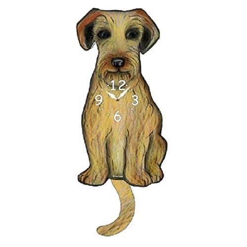 Irish Terrier Dog Wagging Tail Pendulum Clock