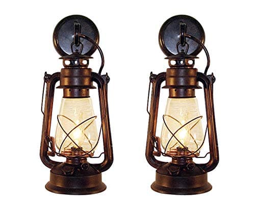 Rustic Lantern Wall Mounted Set - Large Rustic