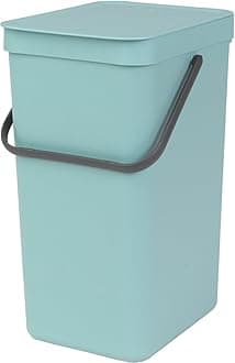 Brabantia 109843 Sort & Go Recycling Bin, Plastic, 16 L - Mint Green
