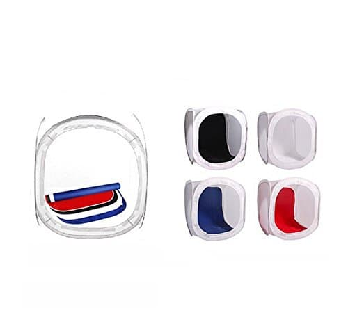 Sofoto 16-Inch Photo Studio Light Tent Light Cube Diffusion Soft Box With 4 Colors Chroma Key Backdrops (Red Blue Black White) for Photography PT01 16inch