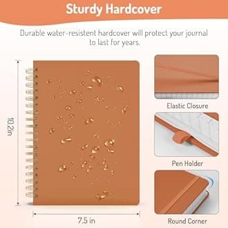 Forvencer Lined Spiral Journal Notebook with 300 Numbered Pages, B5 College Ruled Thick Journals for Writing with 100GSM Paper, Hardcover Notebooks with Contents for Work, School, Women, Men, Orange