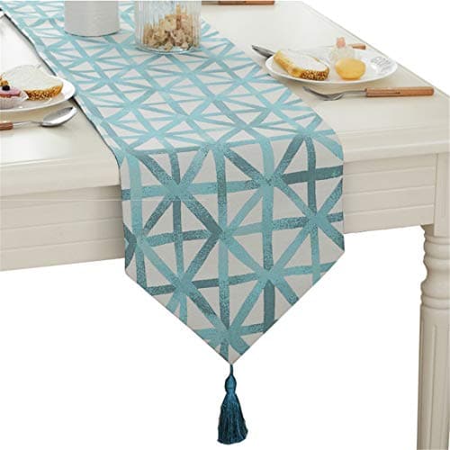 Modern Simple Geometric Patterns Tassel Table Runner for Party Wedding Home Decorative 72 inch Approx