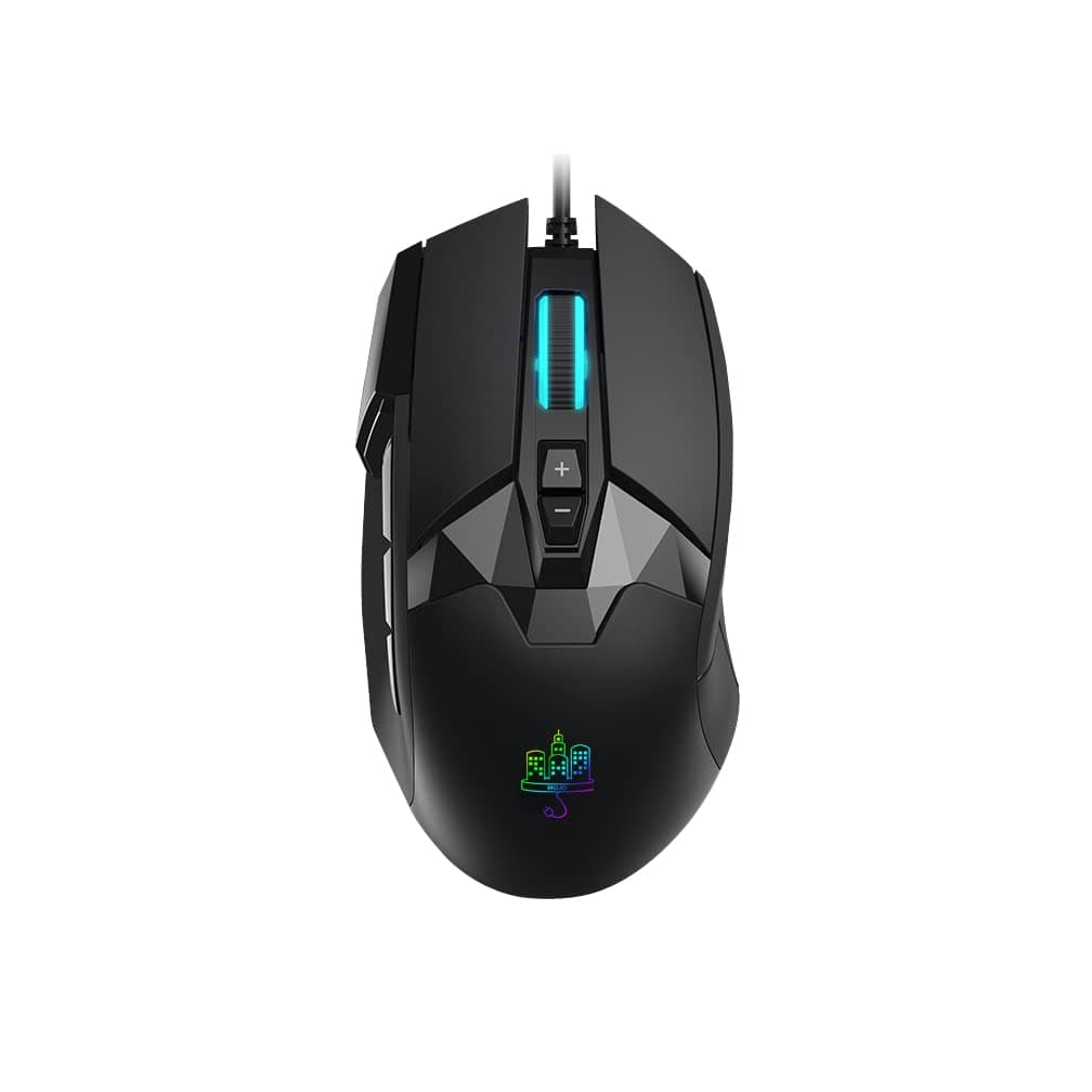 MOJO Pro Performance Silent Gaming Mouse - Wired Mouse with 9 Programmable Buttons Including Sniper Key, 12000 DPI, 1000 Hz, Force Adjustable, Custom Profiles
