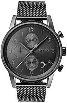 BOSSWatches Men's Chronograph Quartz Watch with Stainless Steel Strap 1513674, Grey, Bracelet