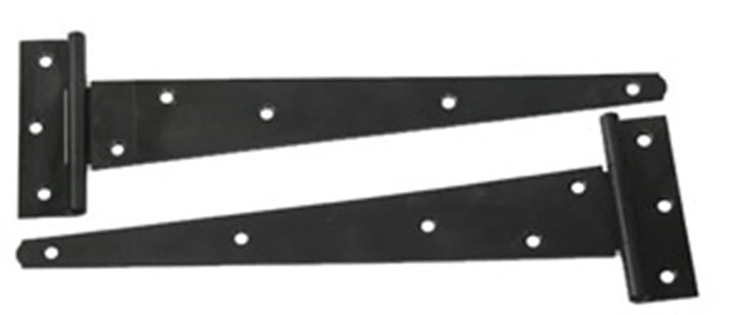 2x 12" Tee Hinges, Shed Door Hinge, Gate Hinge, Black