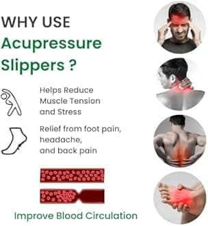 ValueLinker™ Acupressure Foot Massager Slippers | Perfect Foot Massager | Reflexology Massage for Blood Circulation | Overall Body Pain & Stress Relief | For Men & Women | Size - 9