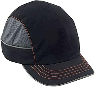Skullerz 8950 Safety Bump Cap with Short Brim, Black