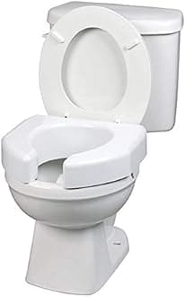SP Ableware 725790000 Basic Open Front Elevated Toilet Seat, White