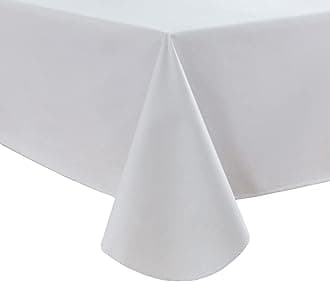 LIBERECOO Vinyl Tablecloth with Flannel Backing, Solid White, Waterproof, Stain-Resistant, Easy-Clean Table Cover for Dining, Kitchen, and Outdoor Use, 60" x 120" Rectangle