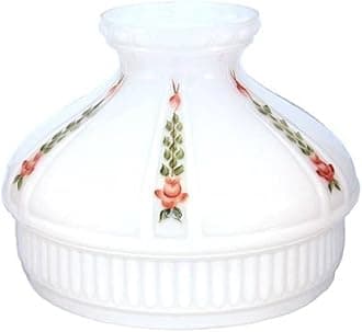 Aladdin Opal with Red Rose Oil Lamp Glass Shade 10 inch