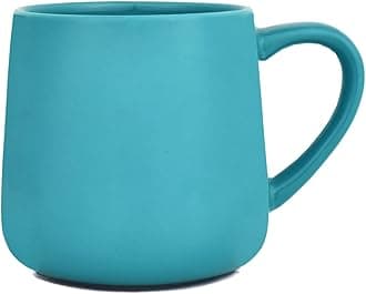 Bosmarlin Large Glossy Ceramic Coffee Mug, Tea Cup for Office and Home, 18 oz, Suitable for Dishwasher and Microwave, 1 Pack (Aquamarine)
