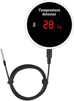 WiFi Temperature Sensor Smart Thermometer: Digital Temperature Monitor Gauge with Waterproof External Probe, App Alert & Buzzer Alarm, Rechargeable Battery, for Freezer, Refrigerator, Fish Tank