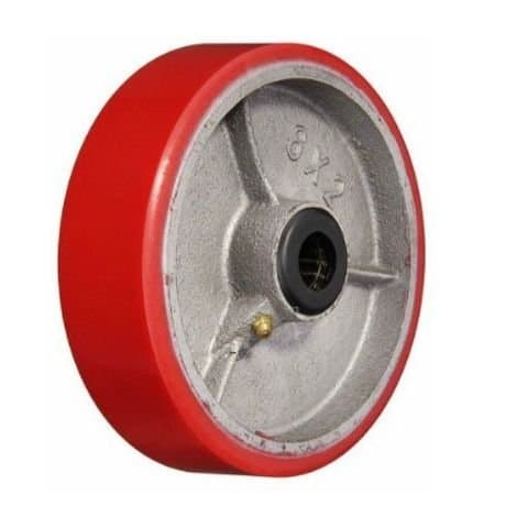 Replacement 8" x 2" Polyurethane Wheel with 1/2" ID Red 1200# Cap.