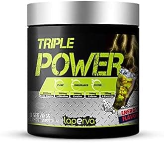 LAPERVA Triple Power Pre-Workout r Increase Physical Performance with Citrulline, Creatine, Beta Alanine, Caffeine Vitamin B Complex 30 Serving (Energy Flavor)