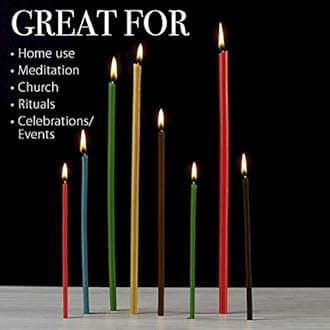 Danilovo Thin Taper Beeswax Candles - Honey-Scented, Decorative Candles Ideal for Birthday Decoration or Church Prayers - 6 Colors Drip Free, Tall & Smokeless Pack of 300 pcs, 6.5 x 0.22 inch