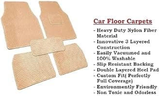 Vocado 65419 Beige Rubber 3D Car Floor/Foot Mats for Toyota Fortuner 2018 (Set of 5)