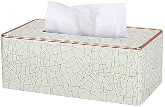Leather Tissue Box Holder - Waterproof Rectangular Tissue Box Cover Vintage Napkin Paper Holder for Home,Office&Car Decor (Style2)