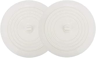 V-TOP Tub Stopper 2 Pack, 6 inches Large Silicone Drain Plug Hair Stopper Flat Suction Cover for Kitchen Bathroom and Laundry