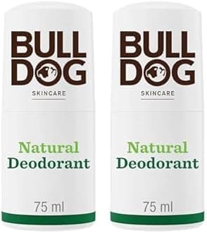 Bulldog Skincare Original Roll On Natural Deodorant, White, Patchouli, 75 ml (Pack of 2)