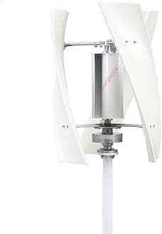 5000W Wind Turbine Generator Set, Vertical 12V 24V 48V 220V 3 Blades Maglev Wind Turbine Generator Portable No Noise for Homeuse (White)