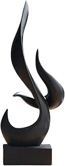 Fenteer Resin Minimalist Statue Figurines Abstract Ornament Sculpture Elegant Desk decor Statue Bookshelf Living Room Hotel Bar Decoration,Black-15.5x8.5x39cm