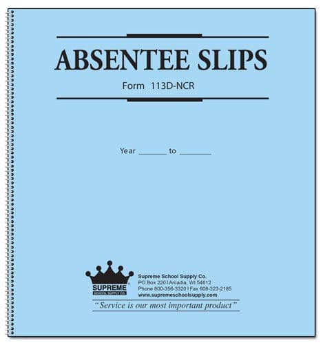 Absentee Slips 113D-NCR