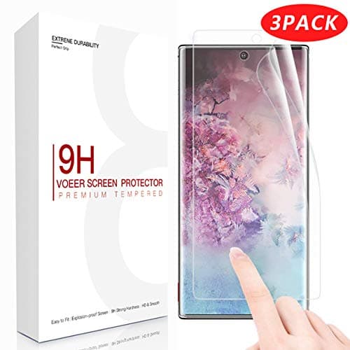 3 Pack Compatible with Galaxy Note 10 plus Screen Protector, Soft TPU Film Support Fingerprint Sensor, Case Friendly, Bubble-Free for Samsung Galaxy Note 10 Plus+