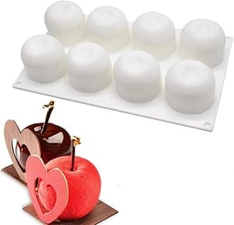 Apple Shape Silicone Mold Dessert Silicone Cake Mold for Baking Fondant Mould Fruit Shape Sugar Candy Jelly Bakeware Chocolates Mould (Apple C_11.68x6.84x2.36 inch)