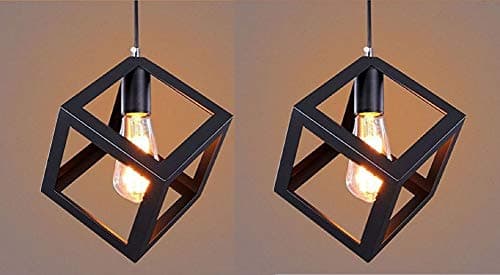 Groeien 60W Ceiling Light, Black, Square