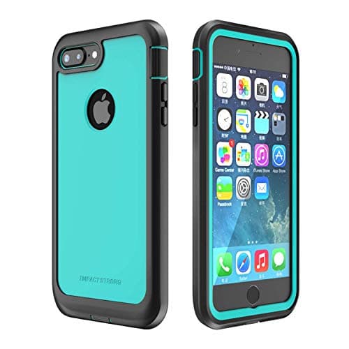 ImpactStrong iPhone 7 Plus/iPhone 8 Plus Case, Ultra Protective Case with Built-in Clear Screen Protector Full Body Cover for iPhone 7 Plus/iPhone 8 Plus (Ocean Blue)