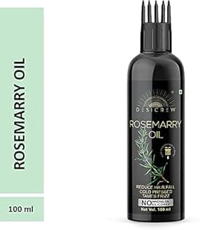 DESICREW Pure Rosemary Oil with comb Applicator - Cold Pressed - For Hair, Skin & Nail Care (100 ml)
