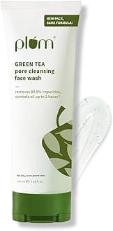 Plum Green Tea Pore Cleansing Face Wash for Oily, Acne Prone, Dry & Combination Skin | with Glycolic Acid | Fight Pimples & Control Excess Oil | Gentle Exfoliating & Non-Drying | Women & Men | 100ml