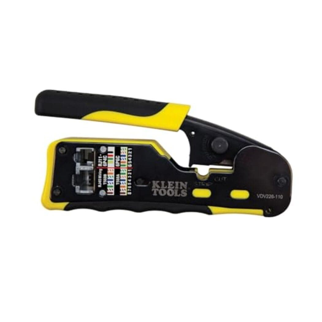 Klein Tools VDV226-110 Ratcheting Modular Data Cable Crimper / Wire Stripper ...