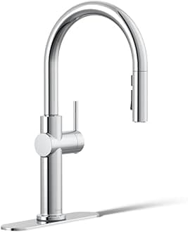 22972-CP Crue Pull Down Kitchen Faucet, Pull-Down Sprayer with Multi Function Spray Head, Polished Chrome