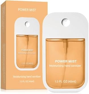 Power Mist Hydrating Hand Sanitizer Spray, Travel-Size 45ml/1.5 Fl oz Portable Cute Multi-Flavor Gentle Sanitizer for Adults (Pumpkin flavor)