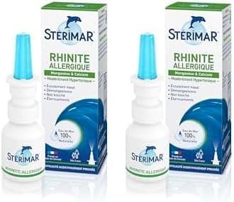 Sterimar Stop & Protect Allergy Response- 100% Natural Sea Water Based Nasal Spray with Added Manganese and Calcium- 20 ml Can (Pack of 2)