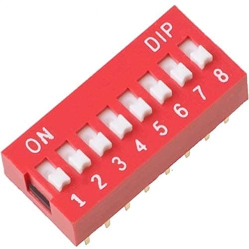Slide Type Switch Module 8 Bit 2.54mm Position Way DIP Red Pitch Toggle Switch pack of 3