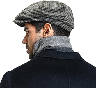 Fashion Men’s Classic Newsboy Gatsby Hat Blend Wool Vintage Flat Ivy Cabbie Cap Boyfriend Gifts(Medium/Large/X-Large)