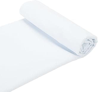 59" X 36"(1 Yard) Cotton Fabric, Natural Cotton Embroidery Cloth, 100% Cotton Muslin Quilting Fabric Material for Embroidery Garment Craft (White)