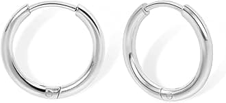 Small Gold Hoop Earrings Lightweight: Hinged Huggie Hoop Earrings for Lobe Cartilage Helix Tiny Hoops Earrings in Silver Black for Women Men