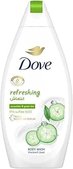 DOVE Refreshing Body Wash, for instant nourishing, Cucumber and Green Tea, No Sulfates or Parabens, 500ml