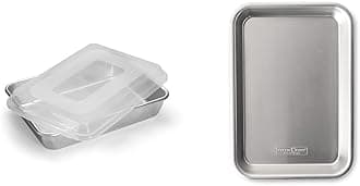 Nordic Ware Natural Aluminum Commercial Cake Pan with Lid, Rectangle Pan with Lid Silver, 9 x 13 & 1/8 Sheet Pan, 1-Pack, Aluminum