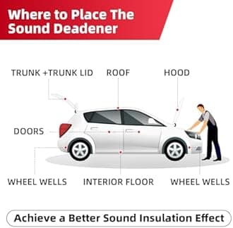Sound Deadening Mat 394mil(10 mm) 24sqft - Closed Cell Foam Car Sound Deadening Material - Self-Adhesive Hood Insulation Heat Shield Auto Sound Dampening