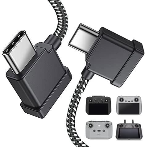 1FT USB C to USB C Remote Control Cable for DJI Mavic 3 Mini 2 Mini 3 Pro Air 2S Mavic Air 2 DJI RC-N1 RC Pro to Phone/Tablet Cable 90 Degree OTG Data Cord Accessories (USB C Connector)
